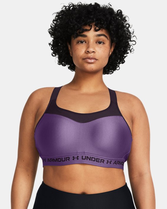 สปอร์ตบรา Armour® High Crossback สำหรับผู้หญิง in Purple image number 3